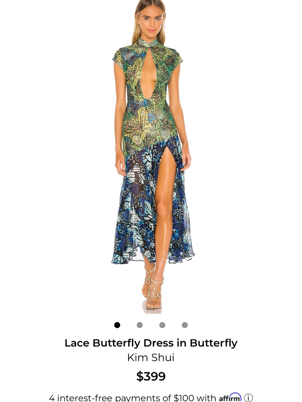 Kim Shui Blue & Brown Printed Maxi Dress